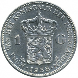 Реверс монеты Нидерланды, 1 гульден, 1922-1945