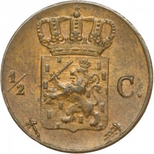 Реверс монеты Нидерланды, ½ цента, 1850-1877