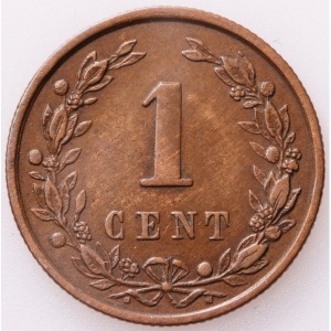 Реверс монеты Нидерланды, 1 цент, 1877-1900