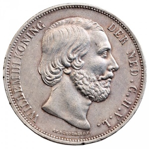 Аверс монеты Нидерланды, 2½ гульдена, 1849-1874