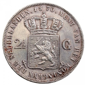 Реверс монеты Нидерланды, 2½ гульдена, 1849-1874