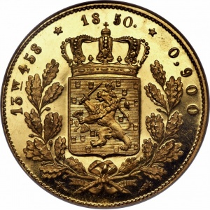 Реверс монеты Нидерланды, 20 гульденов, 1850-1853