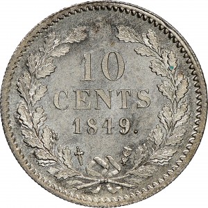 Реверс монеты Нидерланды, 10 центов, 1848-1849