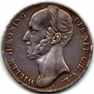 Аверс монеты Нидерланды, 1 гульден, 1842-1849