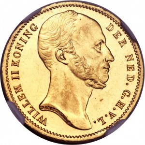 Аверс монеты Нидерланды, 10 гульденов, 1842