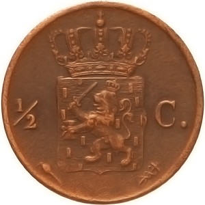 Реверс монеты Нидерланды, ½ цента, 1819-1837