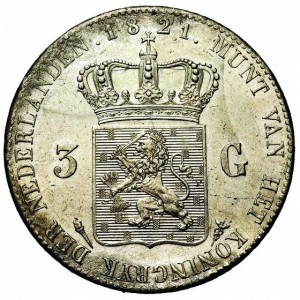 Реверс монеты Нидерланды, 3 гульдена, 1818-1832