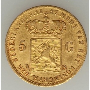 Реверс монеты Нидерланды, 5 гульденов, 1826-1827