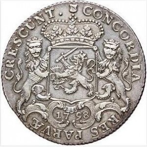 Реверс монеты Нидерланды, ½ дукатона, 1796-1798