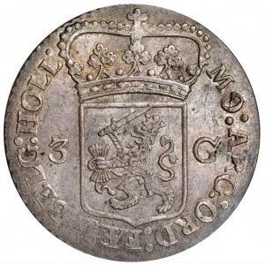 Реверс монеты Нидерланды, 3 гульдена, 1795-1801