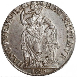 Реверс монеты Нидерланды, 3 гульдена, 1795-1796, Надпись: "MO ARG ORD FOED BELG WESTFRI"
