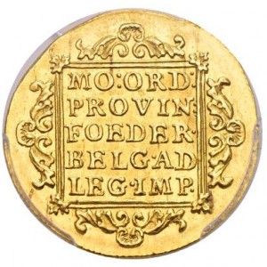 Реверс монеты Нидерланды, 1 дукат, 1795-1805, Надпись: "CONCORDIA RES PAR CRESC HOL"