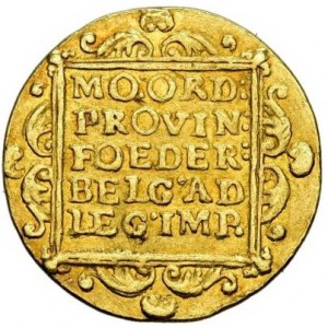 Реверс монеты Нидерланды, 1 дукат, 1795-1805, Надпись: "CONCORDIA RES PAR CRES TRA"