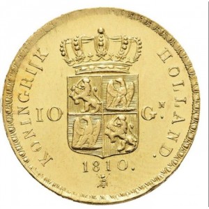 Реверс монеты Нидерланды, 10 гульденов, 1808-1810