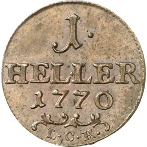 Реверс монеты Саксен-Гота-Альтенбург, 1 геллер, 1770