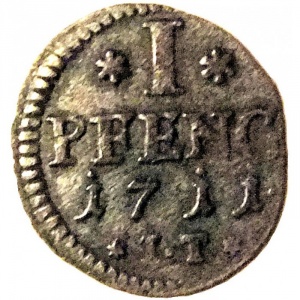 Реверс монеты Саксен-Гота-Альтенбург, 1 пфенниг, 1711