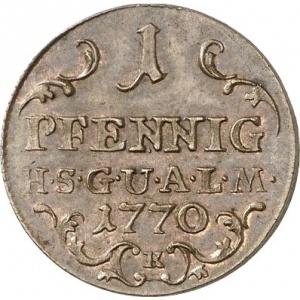 Реверс монеты Саксен-Гота-Альтенбург, 1 пфенниг, 1770