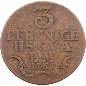 Реверс монеты Саксен-Гота-Альтенбург, 3 пфеннига, 1761