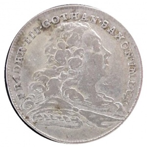 Аверс монеты Саксен-Гота-Альтенбург, ⅙ талера, 1755, 200 лет Аугсбургскому миру