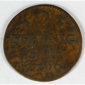 Реверс монеты Майнцское курфюршество, 2 пфеннига, 1760-1761
