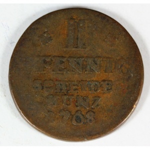 Реверс монеты Майнцское курфюршество, 2 пфеннига, 1768