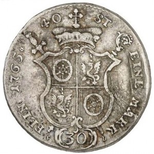 Реверс монеты Майнцское курфюршество, 30 крейцеров, 1765