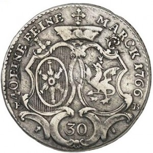 Реверс монеты Майнцское курфюршество, 30 крейцеров, 1766