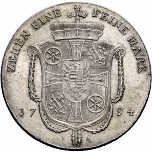 Реверс монеты Майнцское курфюршество, 1 талер, 1794