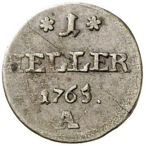 Реверс монеты Курфюршество Бавария, 1 геллер, 1765