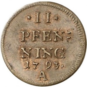 Реверс монеты Курфюршество Бавария, 2 пфеннига, 1793