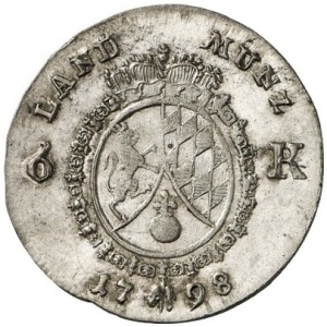 Реверс монеты Курфюршество Бавария, 6 крейцеров, 1794-1798