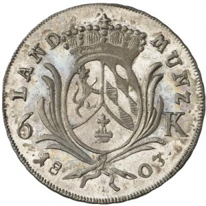 Реверс монеты Курфюршество Бавария, 6 крейцеров, 1801-1804