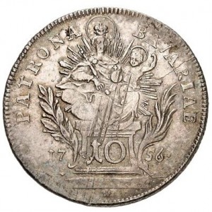 Реверс монеты Курфюршество Бавария, 10 крейцеров, 1754-1758