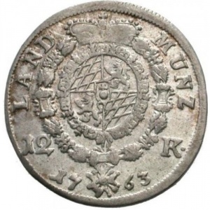 Реверс монеты Курфюршество Бавария, 12 крейцеров, 1763-1765