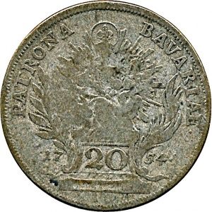 Реверс монеты Курфюршество Бавария, 20 крейцеров, 1753-1763