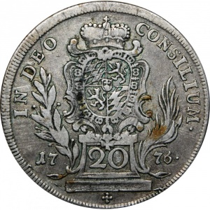 Реверс монеты Курфюршество Бавария, 20 крейцеров, 1763-1777