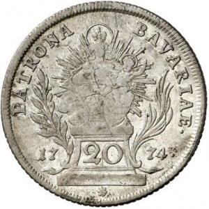Реверс монеты Курфюршество Бавария, 20 крейцеров, 1774