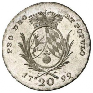 Реверс монеты Курфюршество Бавария, 20 крейцеров, 1799-1803