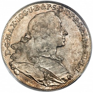 Аверс монеты Курфюршество Бавария, 1 талер, 1753-1759, Мадонна с ребенком на реверсе