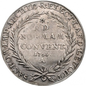 Реверс монеты Курфюршество Бавария, 1 талер, 1768