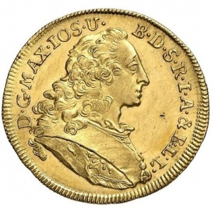 Аверс монеты Курфюршество Бавария, 1 дукат, 1756-1762, Река Инн