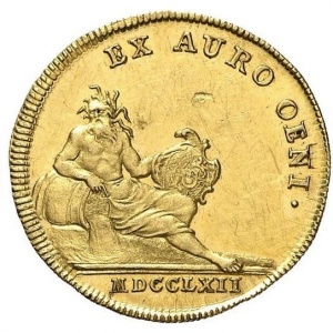 Реверс монеты Курфюршество Бавария, 1 дукат, 1756-1762, Река Инн