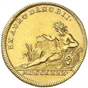 Реверс монеты Курфюршество Бавария, 1 дукат, 1779-1793, Река Дунай