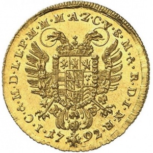 Реверс монеты Курфюршество Бавария, 1 дукат, 1790-1792