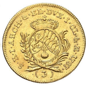 Реверс монеты Курфюршество Бавария, 3 дуката, 1787