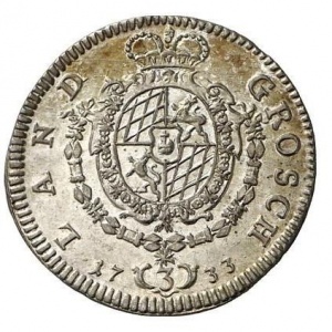 Реверс монеты Курфюршество Бавария, 3 крейцера, 1733-1736
