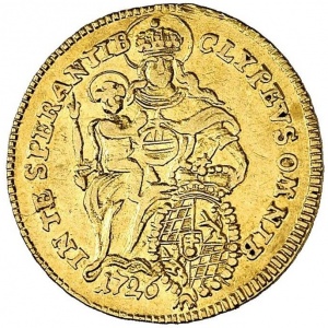 Реверс монеты Курфюршество Бавария, ¼ каролина, 1726-1731