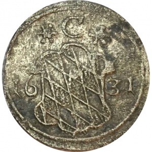 Аверс монеты Курфюршество Бавария, 1 пфенниг, 1630-1649