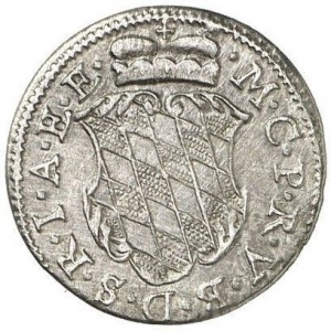 Аверс монеты Курфюршество Бавария, 2 крейцера, 1632, Герб Виттельсбаха с выборной шляпой