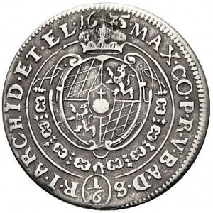 Аверс монеты Курфюршество Бавария, ⅙ талера, 1625-1638